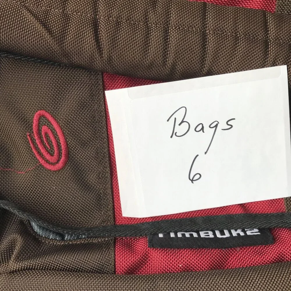 Timbuk2 Nylon Messenger PC Book Bag Brown & Red 15 x 12